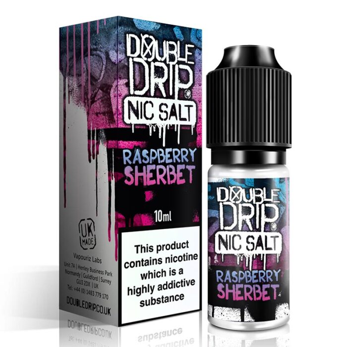 Double Drip Raspberry Sherbet Nic Salts | Blighty Vapes Online Vape Store is the UK's favourite online e-liquid shop. Order e-liquids online. CHEAPER E-LIQUIDS & FREE DELIVERY!