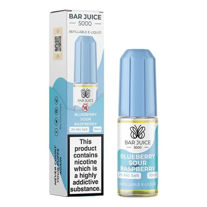 Bar Juice 5000 Blueberry Sour Raspberry Nic Salts | Shop Bar Juice Nic Salts at Blighty Vapes Online Vape Store.